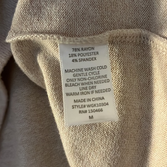 Tan Scoop Neck Medium Long Sleeve Top - Super Soft, Casual Fit - Picture 4 of 4